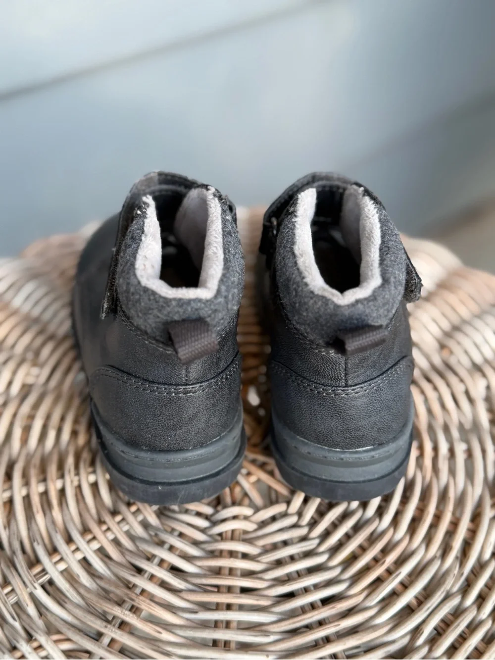 Cat & Jack Toddler Black Ankle Boots Hook & Loop Size 7